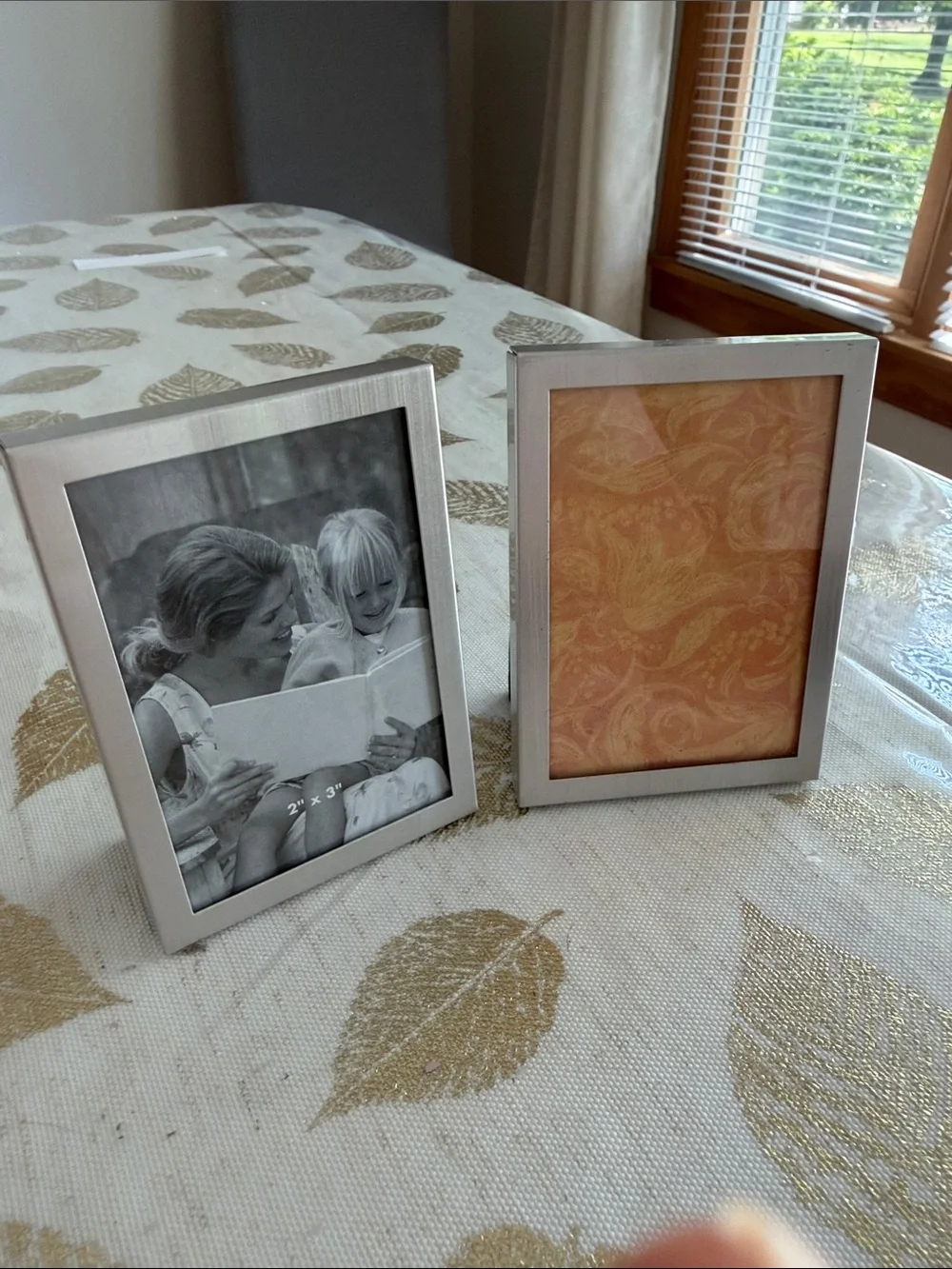 Silver Metal Picture Frame - Sleek Home Accents set of two 2“ x 3“ frames